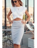 Fusta/rochie moale cu nervuri gri FG542 - Magazin online - Boutique